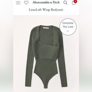 Abercrombie luxeloft wrap bodysuit green size medium